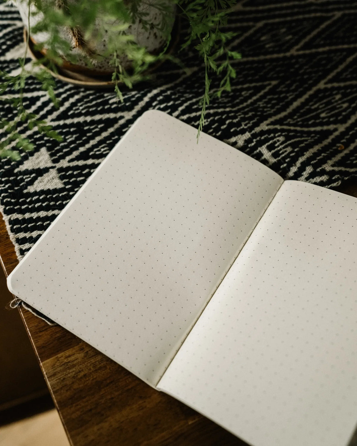 Dotted pages, open